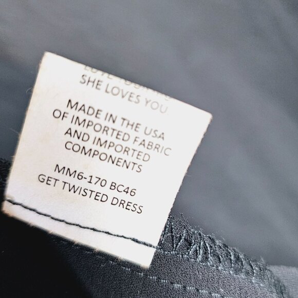 Show Me Your Mumu RARE ALL BLACK Get Twisted Front Knot Dress, NWOT, Sz 12 - Picture 6 of 7